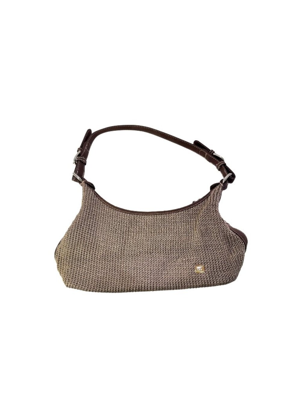 The Sak Original Women's Tan Crochet Shoulder Bag Small Lined Zip Closure